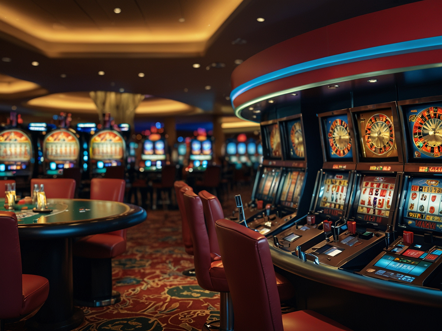 Assortment of casino games on screens
