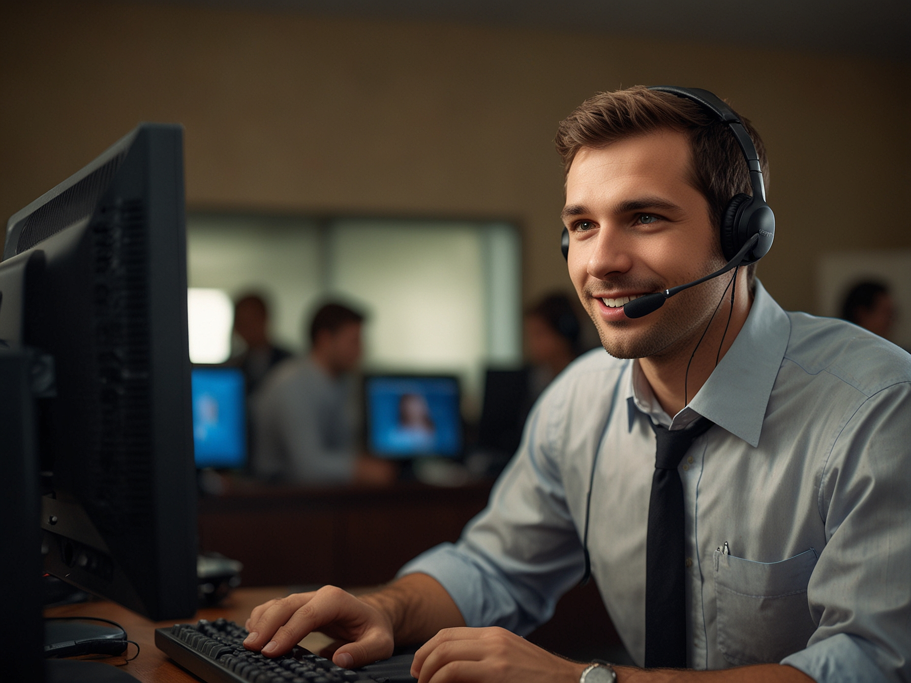 Support agent helping a customer